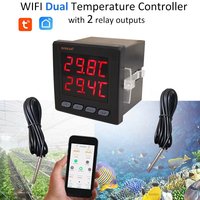 KONLEN Tuya WiFi – contrôleur de température intelligent, double sonde, thermostat de haute précision, relais, alarme, surveillance à distance, extensible sur 20m