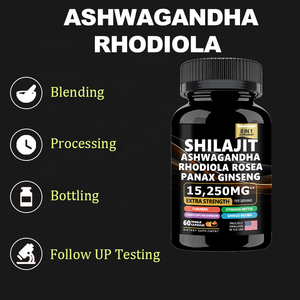 Комплексные капсулы Шиладжит 8-в-1, 15250 мг, повышенной силы действия, с ашвагандхой, родиолой розовой, женьшенем, куркумой для улучшения состояния взрослых - Product Image 2