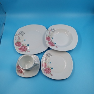 Marca personalizada cerámica <span class=keywords><strong>vajilla</strong></span> <span class=keywords><strong>de</strong></span> <span class=keywords><strong>porcelana</strong></span> cuadrado 20/30 piezas vajillas - Product Image 1