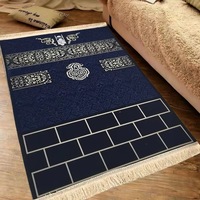 Tapis de prière musulman 80x120cm, tapis de prière islamique avec pompon, tapis de prière musulman portable et doux pour la maison et les voyages