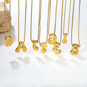 Collier avec pendentif alphabet plaqué or 18 carats en alliage de zinc, breloque lettre, cadeau, bijoux tendance - Product Image 1