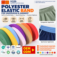 Bande élastique colorée GTOS en gros, 20 mm, avec logo personnalisé, large bande élastique en polyester pour bretelles, sous-vêtements et vêtements