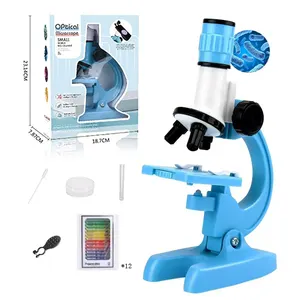 Plastic Biologische Microscoop Voor Kinderen Verjaardag Educatief Cadeau 100x 400x 1200x Microscopen Voor Kinderen Set