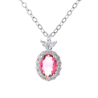 Collier pour femme Yaeno en argent sterling 925 avec pendentif en pierre rouge et motifs d'ailes d'ange