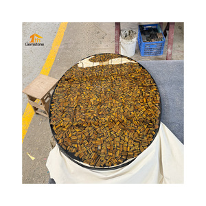 Piedra de <span class=keywords><strong>Ojo</strong></span> de Tigre <span class=keywords><strong>Dorado</strong></span> Natural con Forma Reflexiva Personalizada, Losa Rectangular para Mesa o Encimera - Product Image 5