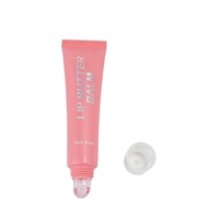Tube en plastique rose vide personnalisé de 10 ml et 15 ml pour gloss à lèvres et baume à lèvres, avec applicateur souple en silicone pour crème contour des yeux