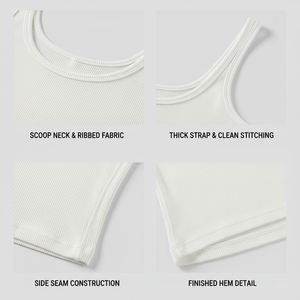 Nueva Llegada, Top Corto Blanco de Verano para Mujer, Tejido Acanalado, Económico, Sexy, Sin Mangas, Camisola Básica para Uso Diario - Product Image 4