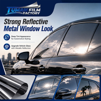 Película para Ventanas de Automóviles Tuman Metálica con Tinte Profundo Reflectante, 14% VLT, 90% UVR, 50% IRR, Control Solar y Privacidad para Concesionarios de Autos
