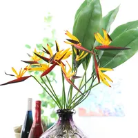 V151 Fábrica de preços por atacado colorido PU ave do paraíso flor artificial decoração da casa