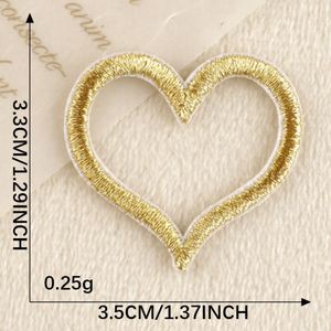 Patch brodé thermocollant mignon mini cœur/étoile or/argent pour étiquette de bagage et décoration de sac - Product Image 6