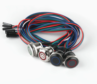 Interrupteur à bouton-poussoir métallique 12 mm 16 mm avec fil, interrupteur d'alimentation pour boîtier d'ordinateur, commande industrielle, indicateur LED momentané
