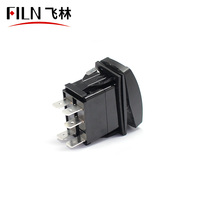 Interrupteur à bascule étanche 12V 24V pour voiture, bateau, camion, marine, SPST, 5 broches, marche-arrêt, avec double barre lumineuse LED