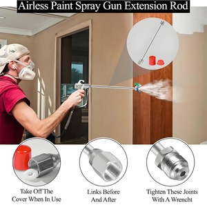 Pistola de Pintura sin Aire Extendida con Varilla de Extensión Larga, Herramienta de Pulverización Profesional de Alta Presión para Uso Industrial y Doméstico - Product Image 6