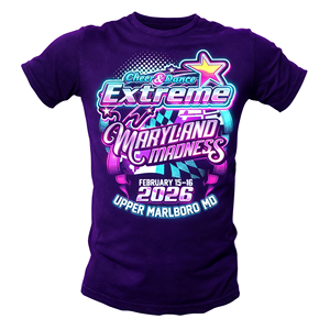 Camiseta de Competición Cheer Dance Extreme Maryland Madness con Gráfico de Bandera del Estado de MD, Estrella y Cinta, Cuello Redondo, Manga Corta, Color Azul Marino Upper <span class=keywords><strong>Marlboro</strong></span> - Product Image 6