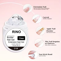 Gel Pahat Kuku 3D Non-Lengket, Gel Transparan yang Dapat Diperas, Logo Kustom untuk Ekstensi Kuku, Perlengkapan Salon, Pabrik