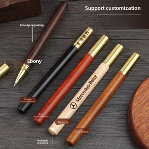 LOGO personalizzato di fascia alta in ottone palissandro penna per ufficio commerciale firma penna regalo in legno penna a sfera con cappuccio in rame - Product Image 2
