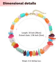 Collier ras du cou en perles de pierres irrégulières multicolores, style bohème, couleurs arc-en-ciel, collier statement épais pour femme, vente en gros, direct usine