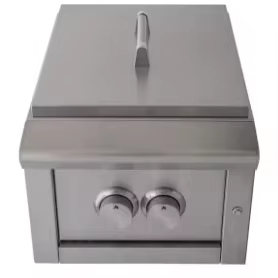 شواية غاز تجارية خارجية مدمجة مع شعلات جانبية مزدوجة من الفولاذ المقاوم للصدأ بتصميم محمول ومدمج - Product Image 2