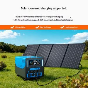 Alimentation mobile extérieure 2500W avec charge directe photovoltaïque MPPT intégrée, écran intelligent, grande capacité de batterie LiFePO4 - Product Image 2