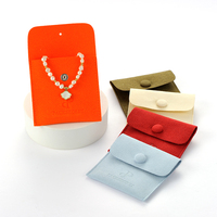 PackSecret luxe personnalisé imprimé microfibre bouton pression collier boucles d'oreilles bijoux emballage pochette cadeau avec votre logo