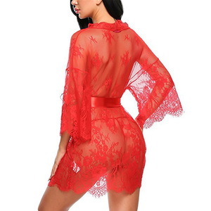Chemise de nuit sexy à volants transparents et découpés en dentelle - Product Image 5