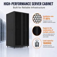 Armoire de serveur Otrans 77,85 % haute ventilation 42U 47U 19 pouces, armoire de centre de données sur pied avec porte en maille perforée, qualité industrielle