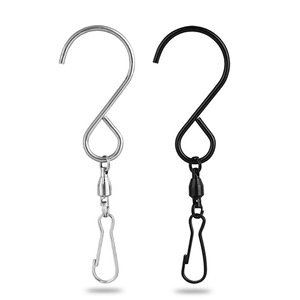 Snap Hook Wind Chime Hook Stainless Steel Black With Connecting Strap For Wind Chimes And <b>Lamps</b> Storage - Product Image 3