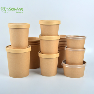 ถังกระดาษสีขาวแบบใช้แล้วทิ้งเป็นมิตรกับสิ่งแวดล้อมสำหรับซุปโจ๊กก๋วยเตี๋ยวคุกกี้พิมพ์โลโก้ได้ตามต้องการ - Product Image 1