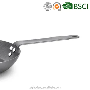 New Arrival Set Professional Black Carbon Steel Frying Pan Non Coating Frying Pan Set For Gas Use