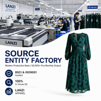 Fabricant de robes midi sur mesure pour femmes, élégantes, à manches longues, col en V, grandes tailles, semi-formelles, pour les acheteurs en gros