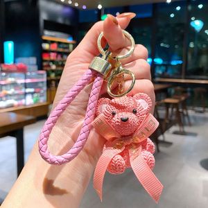 Creative Little Bear Keychain, 3D Cute Resin Animal Keychain Pendant for <b>Bag</b> Backpack Hanging Decor - Product Image 3