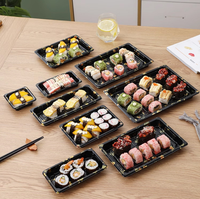 Boîte à sushi et sandwich en plastique PET jetable de qualité alimentaire avec logo personnalisé du fabricant Bingo, gaufrage, conteneur d'emballage alimentaire portable