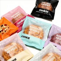 Sacs d'emballage personnalisés en plastique laminé de qualité alimentaire, transparents, thermoscellables, pour beignets, biscuits et gâteaux individuels