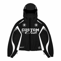 Survêtement unisexe personnalisé en Spandex/Coton thermique, style streetwear automne, coupe courte à capuche, noir et blanc
