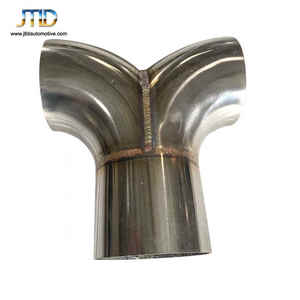 JTLD SS304 Tubo de escape en <span class=keywords><strong>Y</strong></span> Codo Curva <span class=keywords><strong>Pip</strong></span> Butt Weld Silenciador de tubo de escape de automóvil Gira - Product Image 2