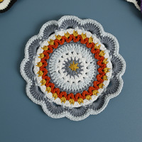 Dessous de verre colorés tissés à la main au crochet accessoires décoratifs littéraires pour la maison tapis rond produit fini