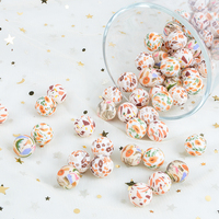 Nouveau produit 2025 personnalisé sans Bpa sûr silicone perles imprimées enfants bijoux à bricoler soi-même collier perle pour enfants fabrication de bracelets