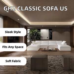 Juego de Sofás Seccionales Clásicos de Tela, Diseño Modular Moderno para Villa, Envío Directo a EE. UU. - Product Image 2