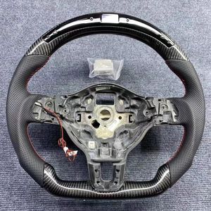 พวงมาลัยคาร์บอนไฟเบอร์แบบกำหนดเองสำหรับ VW Golf 6 7 8 GTI ID3 MK8 ID4 CC พร้อมตัวตัดสีแดงและแต่งขอบสีแดงเงิน - Product Image 2