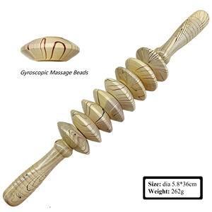 筋肉痛緩和木製マッサージローラーリンパ排水セルライト除去マッサージャースティック - Product Image 4