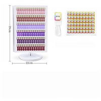 Présentoir à ongles magnétique en acrylique à trois rotations, 270 couleurs, avec carte de couleurs détachable