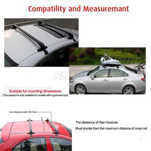 2 barres transversales de toit de voiture 110-115 cm avec serrures antivol et clés - Product Image 2