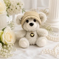 Vente en gros : Porte-clés ours en peluche 4 couleurs avec chapeau bob, jouets en peluche doux en coton PP, 13 cm, décoration d'intérieur, cadeau, usine OEM