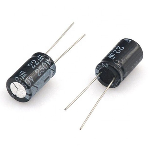 Original 250V/22UF 10*17mm 400V/100UF 18*30mm Aluminum Electrolytic Capacitor Factory Wholesale