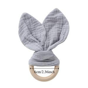 Jouet sensoriel en <span class=keywords><strong>bois</strong></span> naturel pour bébé, <span class=keywords><strong>hochet</strong></span> à agripper en <span class=keywords><strong>bois</strong></span> doux, anneau de dentition pour nouveau-né, bracelet à oreilles de <span class=keywords><strong>lapin</strong></span>, jouet à mâcher apaisant - Product Image 6