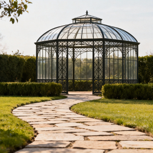 <span class=keywords><strong>Serre</strong></span> victorienne avec structure en <span class=keywords><strong>fer</strong></span> <span class=keywords><strong>forgé</strong></span> et toit en verre incurvé, architecture classique pour les jardins modernes - Product Image 4