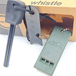 Survive <b>Square</b> Flint And Steel Whistle Magnesium Rod Fire Starter Outdoor Survival <b>Tool</b> Kit - Product Image 1