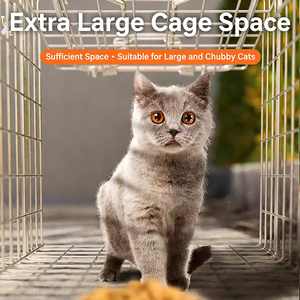 Nouvelle cage à chat pliable entièrement automatique, extra large, robuste et solide, avec fermeture à bouton, directement de l'usine, pour le sauvetage des animaux. - Product Image 5