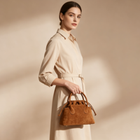 Sac à main vintage en daim OEM&ODM avec poignée supérieure, cordon de serrage intérieur, sangle réglable, pour femme, usage quotidien, vente en gros, usine personnalisée