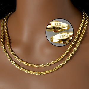 Collar de nariz de cerdo chapado en oro de 18k con sello 750 de cobre italiano al por mayor para mujer, cadena de clavícula con colgante, delicado - Product Image 2